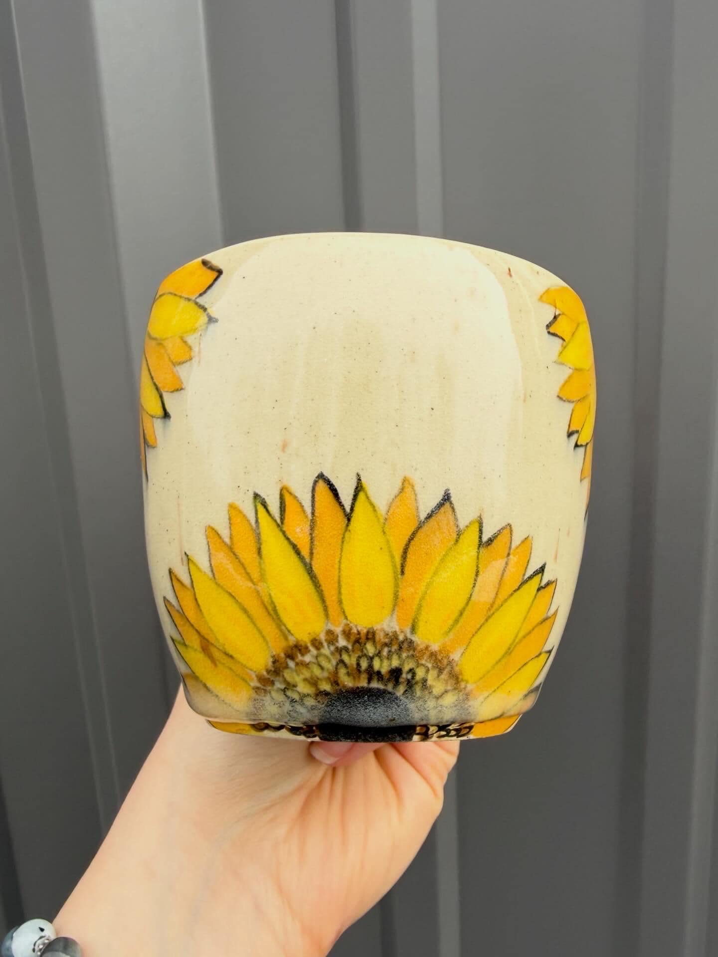 Hand Painted Sunflower Ceramic Mug