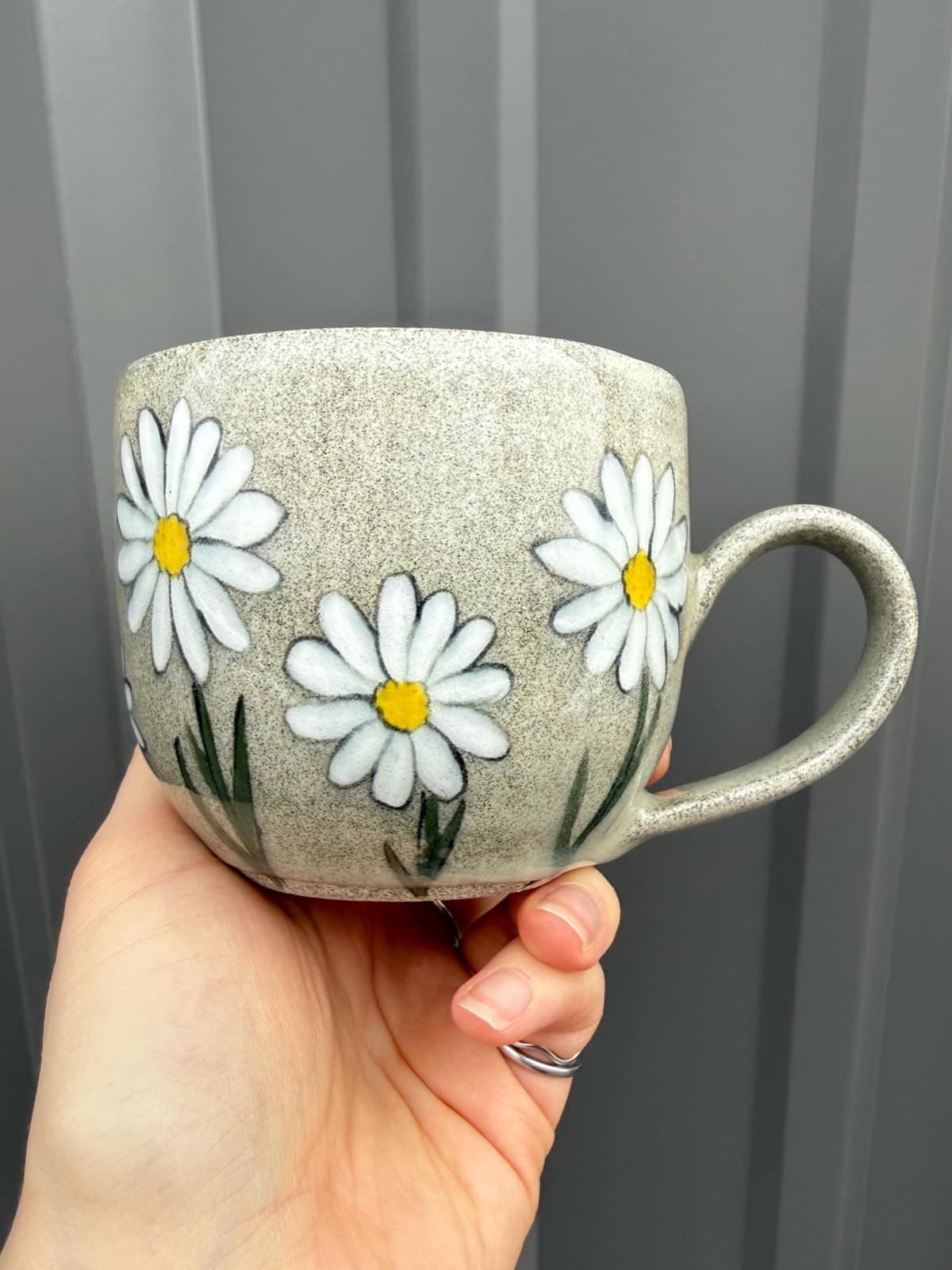 Hand Painted Daisy Ceramic Mug