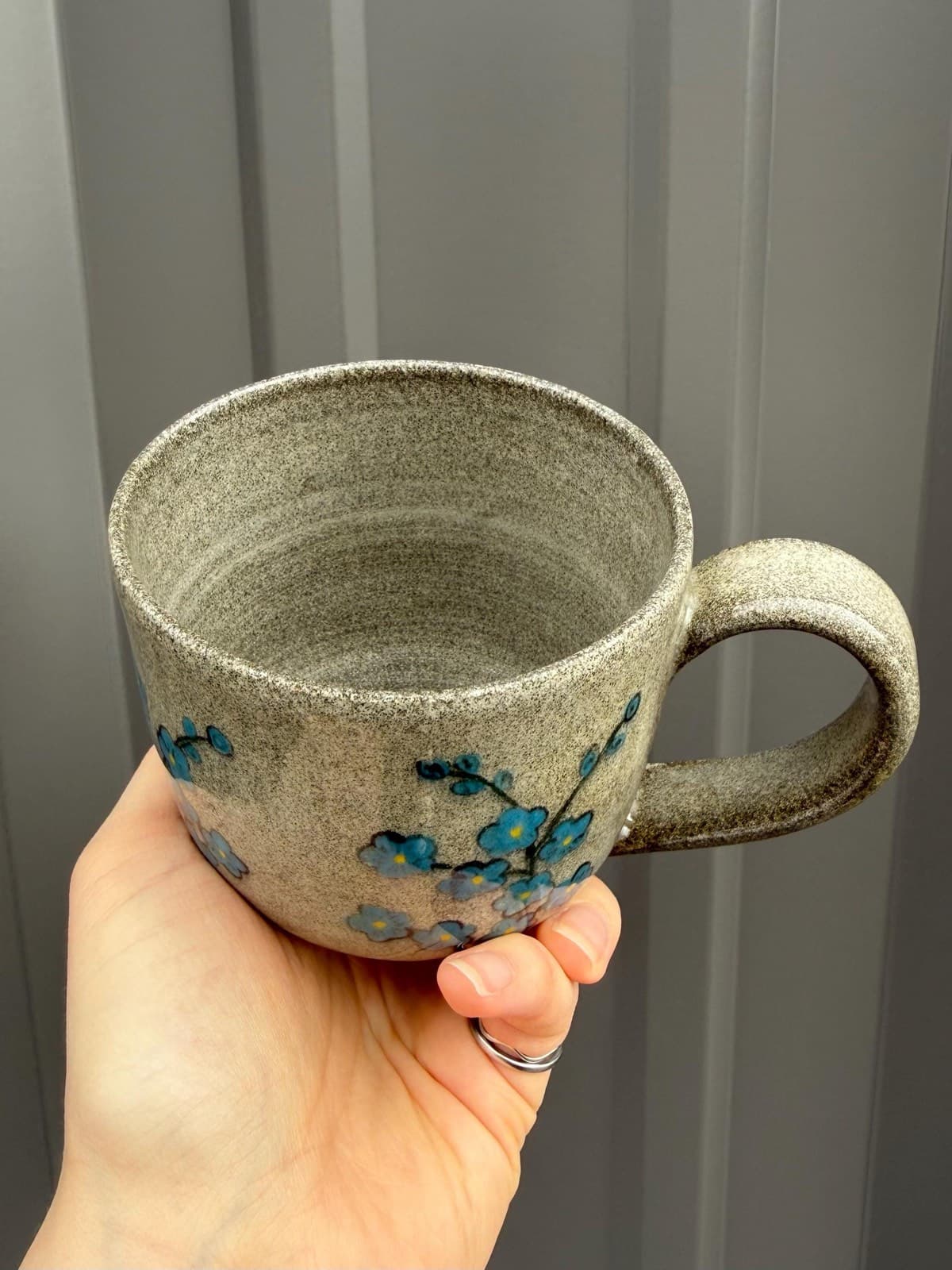 Hand Painted Forget Me Not Ceramic Mug