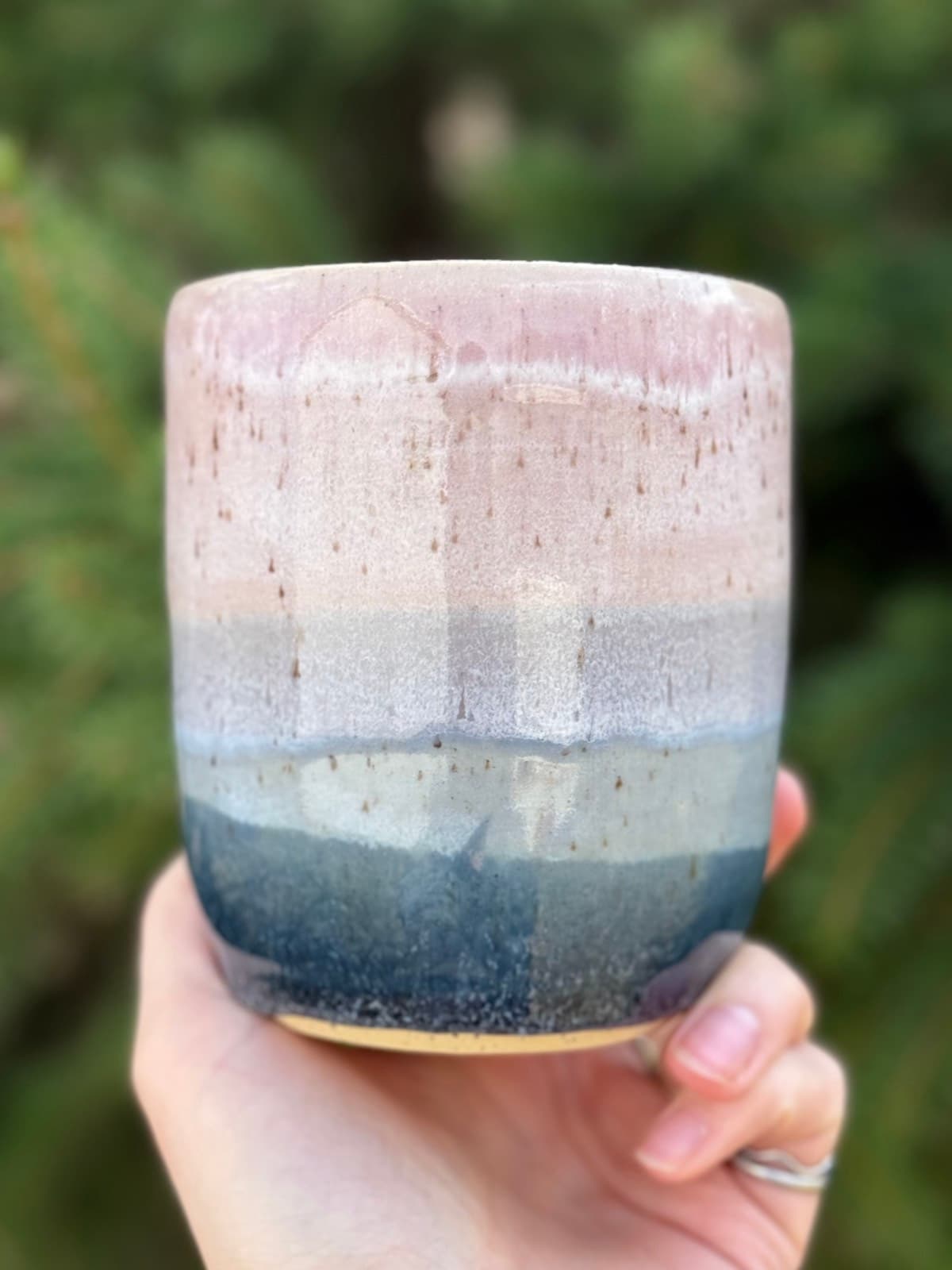 Pink and blue sunset tall cup